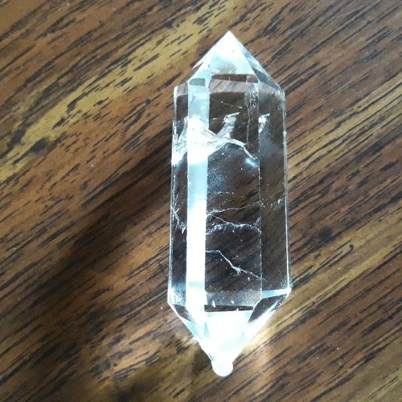 Natural Crystal Clear 2 Points Quartz Wand - Picture 3 of 4
